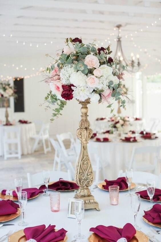 blush and plum wedding centerpieces for winter wedding colors 2022 plum and blush