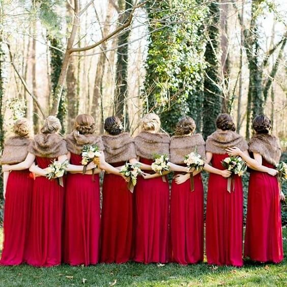 red bridesmiad dresses for winter wedding colors 2022 red and gold