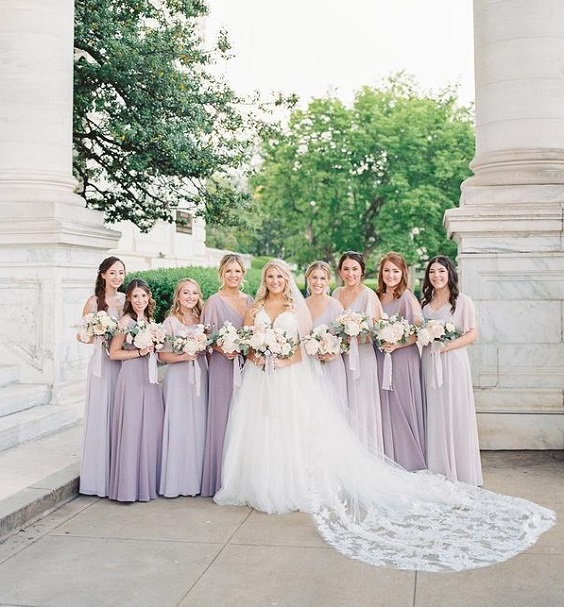 Wedding dresses top lavender color