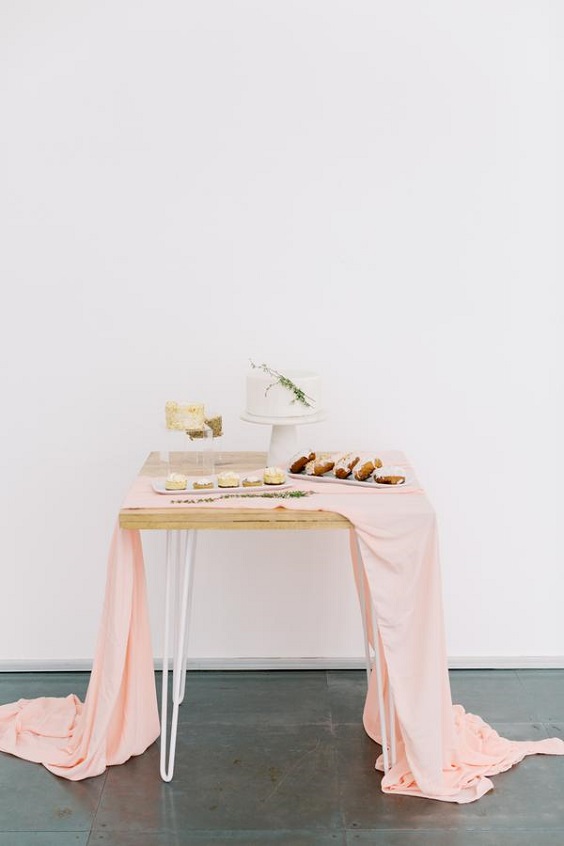 peach wedding table runner for spring wedding colors 2022 dusty blue peach greenery