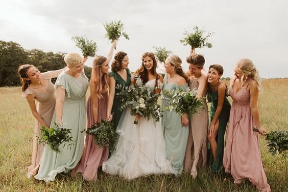 dusty rose and sage green bridesmaid dresses for august wedding colors 2022 dusty rose and sage green