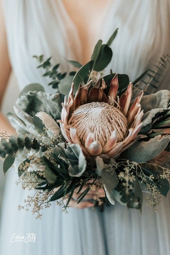 wedding bouquet for august wedding colors 2022 dusty rose and sage green