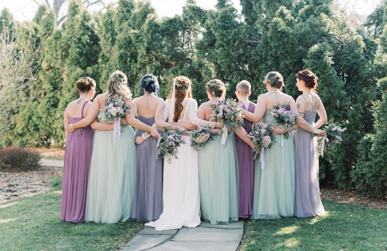 Green and purple wedding outlet dress