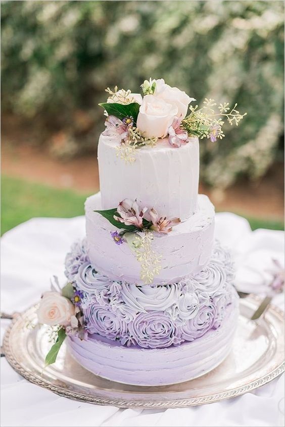 wedding cake for august wedding colors 2022 lavender and sage green