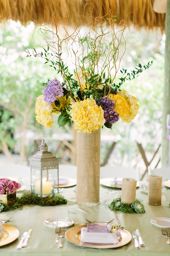 centerpieces for august wedding colors 2022 yellow and lilac