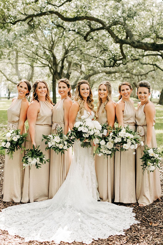 Champagne bridesmaid sales
