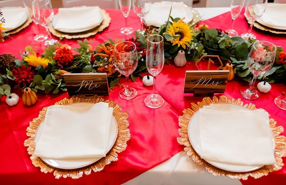 red wedding tablecloth red and yellow flower wedding centerpieces for fall wedding colors 2023 red and yellow