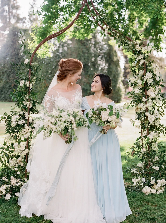 Blush blue hotsell wedding dress