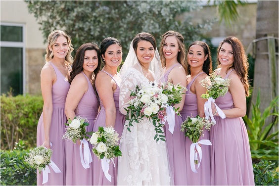 Long Lavender Bridesmaid Dresses High Split Sweetheart Pleat High Slit  Shiny Satin Maids Of Honor Gowns For Wedding Party - AliExpress