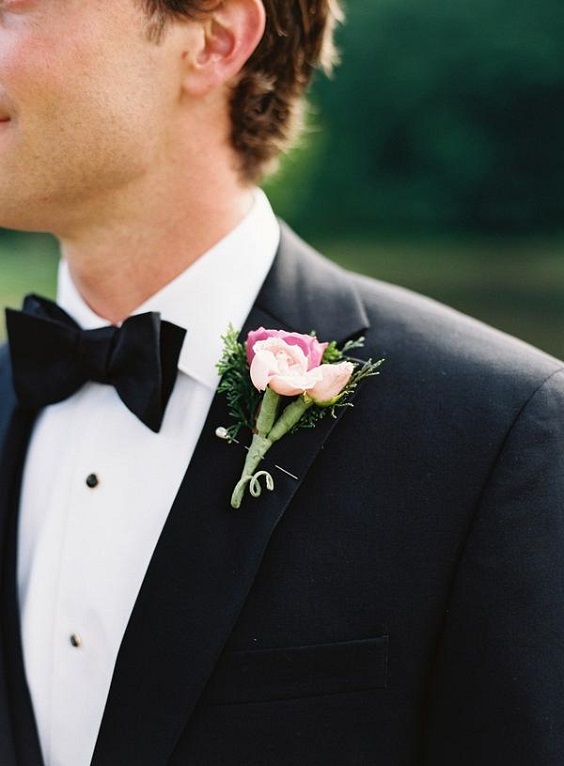 Groom Attire for Pink, White and Black Spring Wedding 2023
