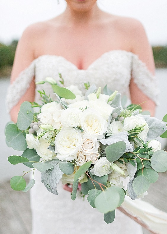 white and sage green bridal bouquets for sage green wedding colors 2023 sage green and white