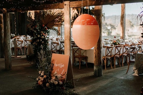 terracotta wedding signage with flowers for sage green wedding colors 2023 sage green and terracotta