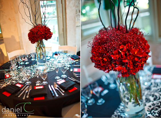 Wedding Table Decorations for Black and Red Wedding Color Theme 2023
