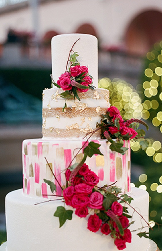 Wedding cakes for Emerald Green and Fuchsia Wedding Color Combos 2023 Bouquets