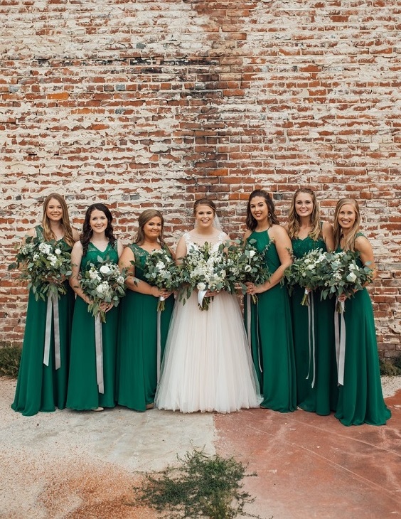 Dark green lace off shoulder bridesmaid dress many styles – TANYA BRIDAL