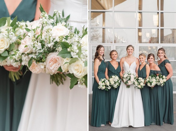 Emerald Green, Navy Blue and White Wedding Color Combos 2023, Emerald Green Bridesmaid Dresses, Navy Blue Suits