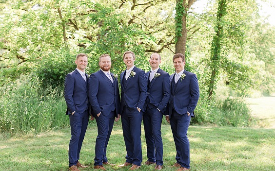 navy blue grooms and groomsmen suits for purple wedding colors 2023 lavender and navy blue