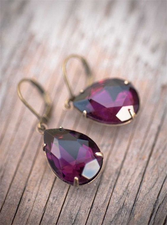dark purple earrings for purple wedding colors 2023 dark purple