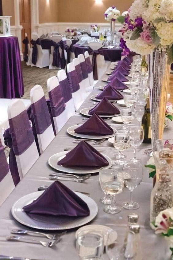 dark purple napkins for purple wedding colors 2023 dark purple