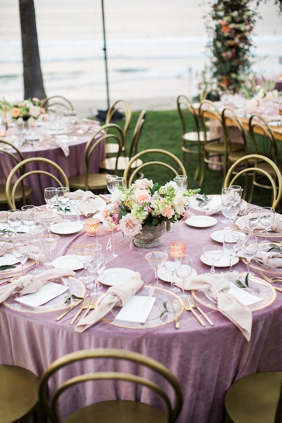 mauve wedding table linen for purple wedding colors 2023 shades of mauve
