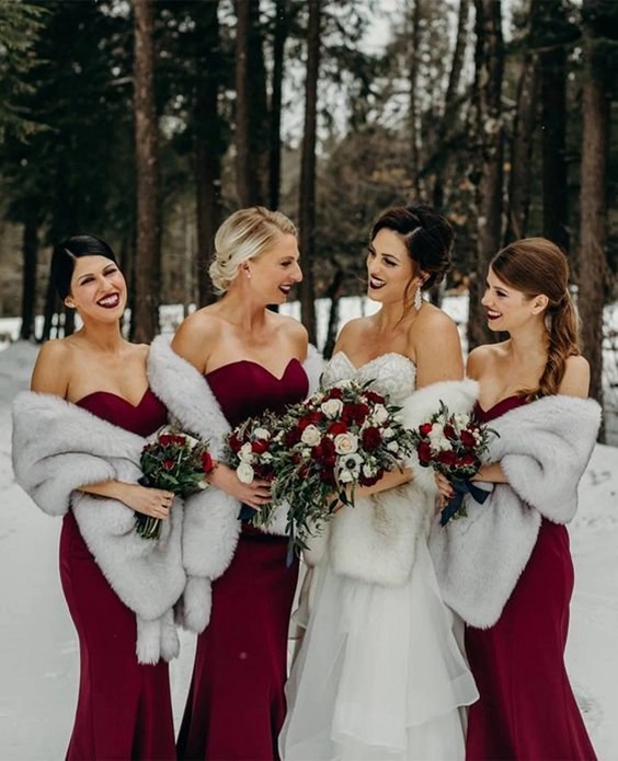 burgundy bridesmaid dresses for winter wedding colors 2023 burgundy and navy