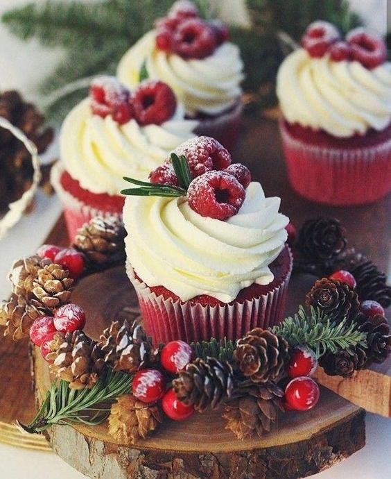 white and red cupcakes for winter wedding colors 2023 red green and white
