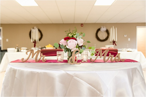 MainWedding table decorations for Burgundy, Blush and Light Grey September Wedding Color Palettes 2023