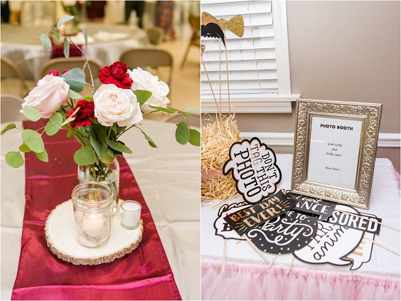 Wedding table decorations for Burgundy, Blush and Light Grey September Wedding Color Palettes 2023