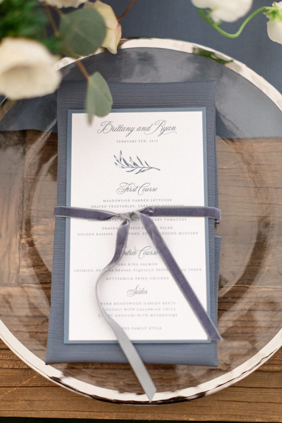 Wedding Table Decorations for Dusty Blue and Navy Blue September Wedding Color Palettes 2023