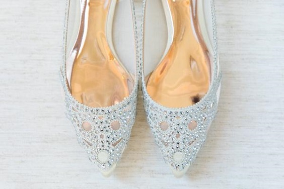 Silver Bridal Shoes for Sage Green, Khaki and Orange September Wedding Color Palettes 2023