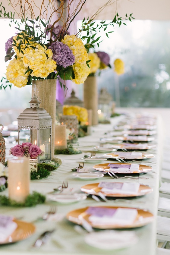 lavander and yellow wedding centerpieces for august wedding colors 2023 lavender and yellow