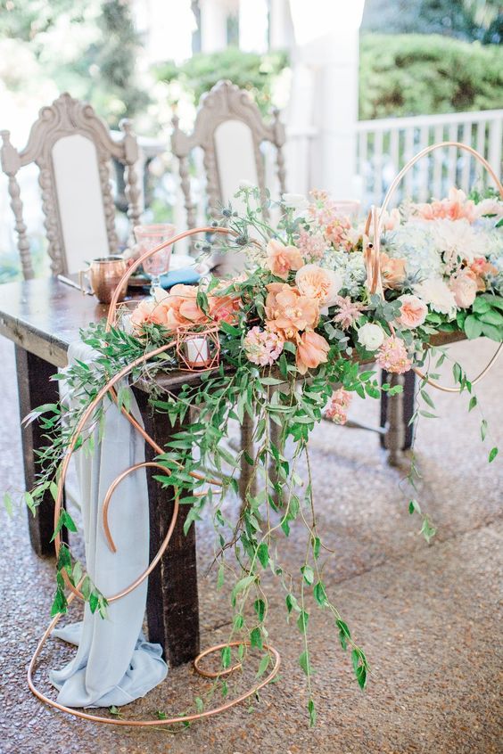 light blue peach and greenery wedding centerpieces for august wedding colors 2023 light blue coral and peach