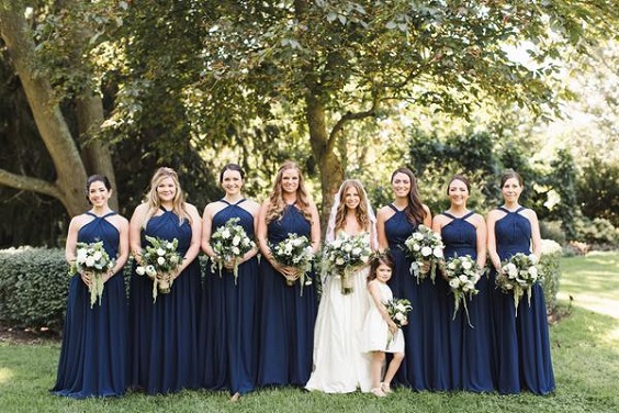 dark blue wedding dress