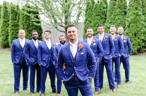royal blue groomsmen suits for august wedding colors 2023 orange and royal blue
