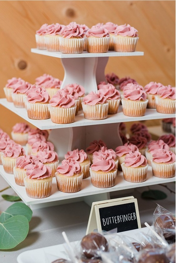 dusty rose pink wedding cupcakes for august wedding colors 2023 shades of pink and grey
