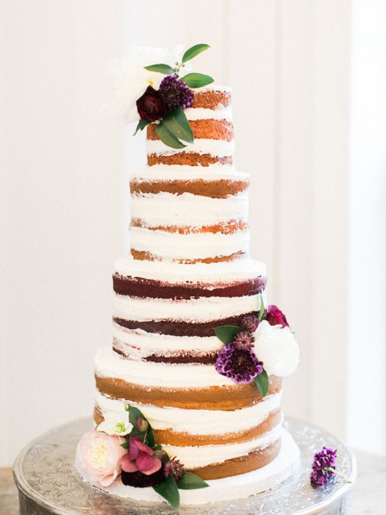 Wedding Cake for Plum and Grey October Wedding Color Combos 2023