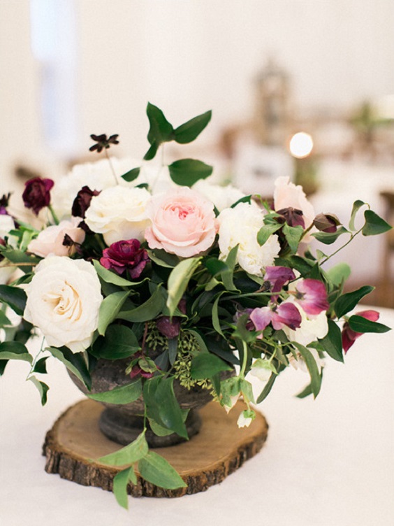 Wedding Centerpieces for Plum and Grey October Wedding Color Combos 2023