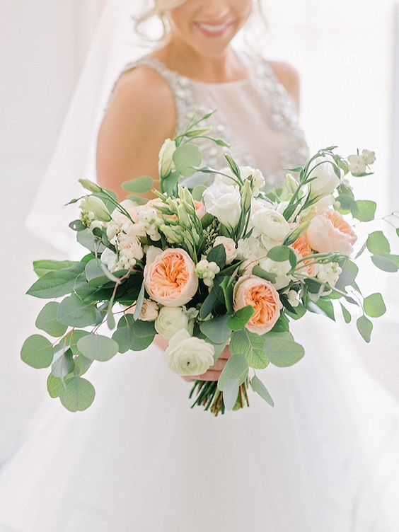Wedding Bouquets for Sage Green and Peach June Wedding Color Palettes 2023