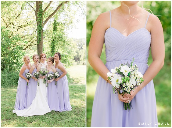 Lilac and Grey June Wedding Color Palettes 2023, Lilac Bridesmaid Dresses, Grey Groom Suit
