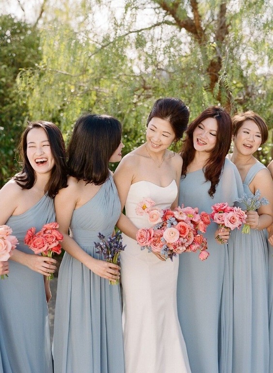 Sky Blue and Coral June Wedding Color Palettes 2023 Sky Blue