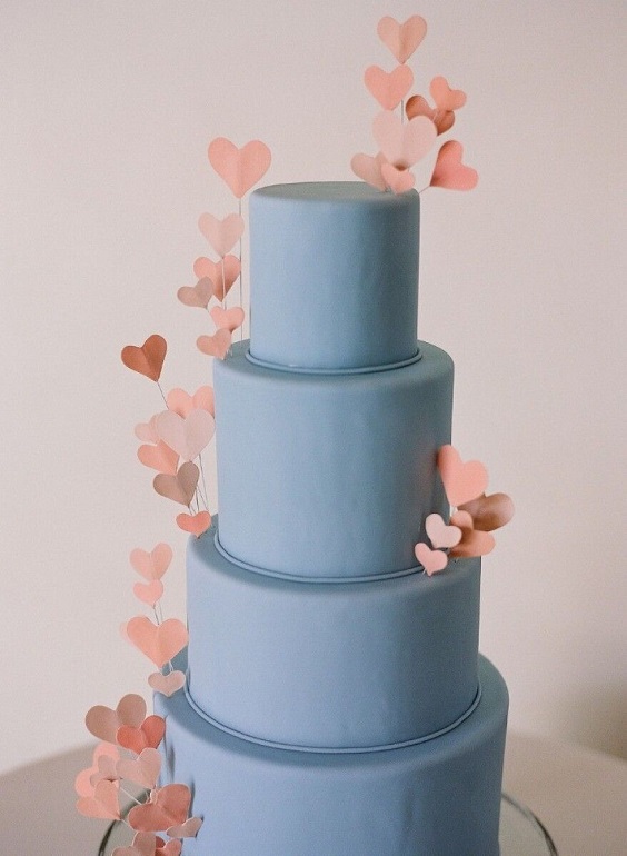 Wedding Cake for Sky Blue and Coral June Wedding Color Palettes 2023