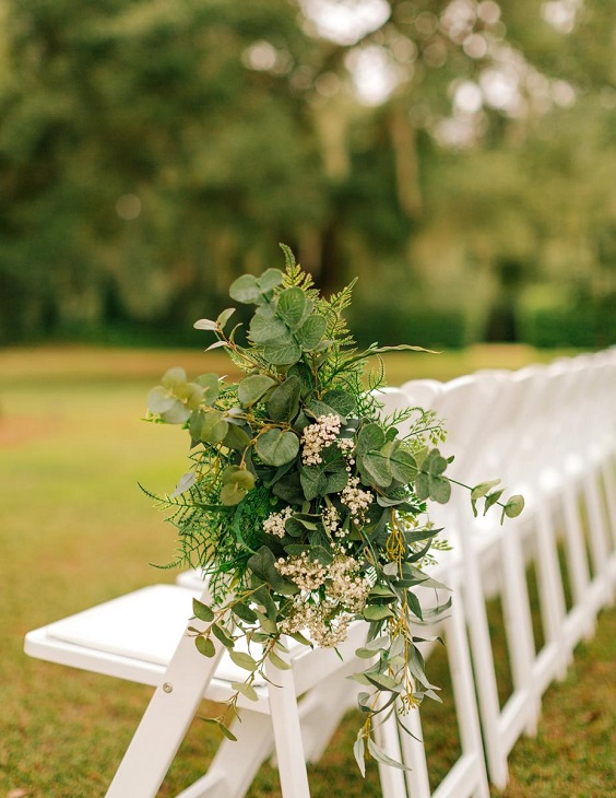 Greenery Decorations for Sage Green and White June Wedding Color Palettes 2023