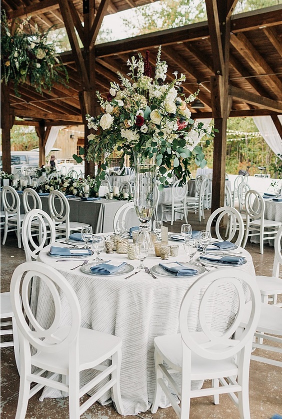 dusty blue wedding napkin white wedding tablecloth for november wedding colors 2023 shades of blue