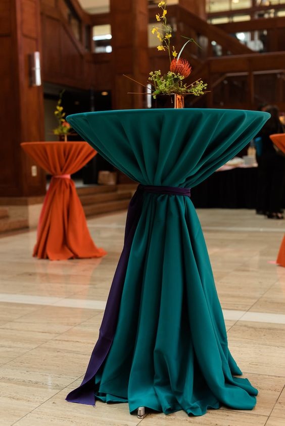 orange and teal wedding tablecloth for november wedding colors 2023 teal red and orange