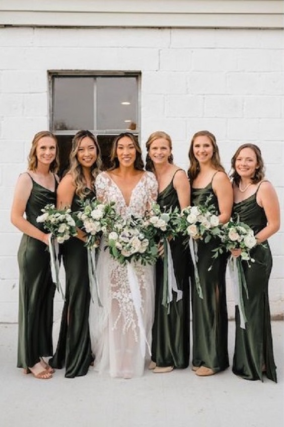 olive green bridesmaid dresses white bridal gown for november wedding colors 2023 olive green and white
