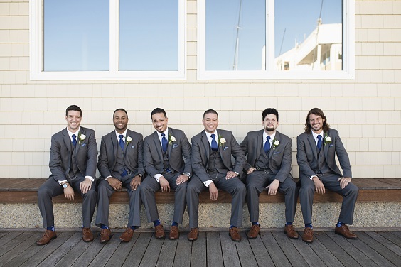 Groom Groomsmen Wearing for Royal Blue and Blush Wedding Color Palettes 2023