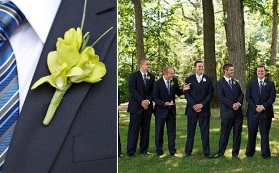 Royal Blue Ties and Greenery Corsages for Royal Blue and Green Wedding Color Palettes 2023