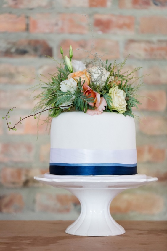 Wedding Cakes for Royal Blue and Peach Wedding Color Palettes 2023