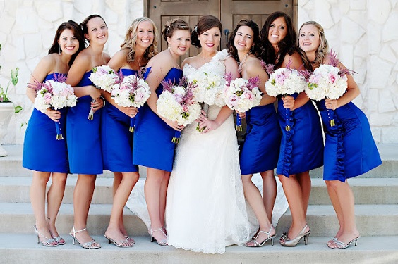 Royal Blue and Purple Wedding Color Palettes 2023, Royal Blue Bridesmaid Dresses, Purple Centerpieces