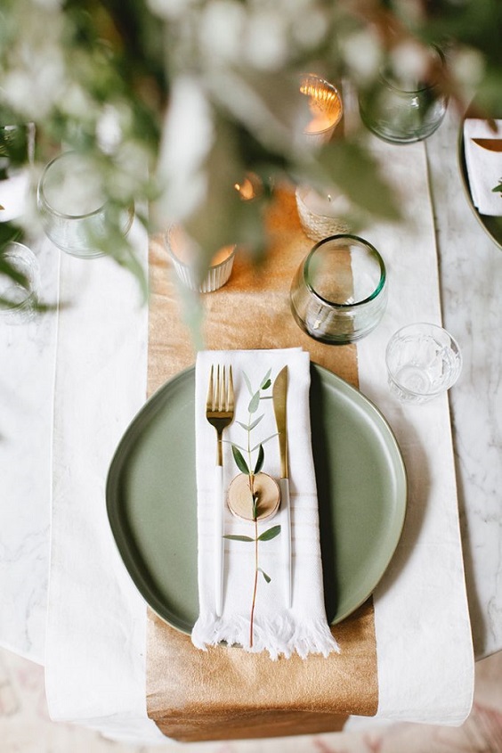 sage green wedding plate and white napkin for green wedding theme 2023 sage green colors